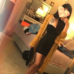 Yellow lace cardigan/duster